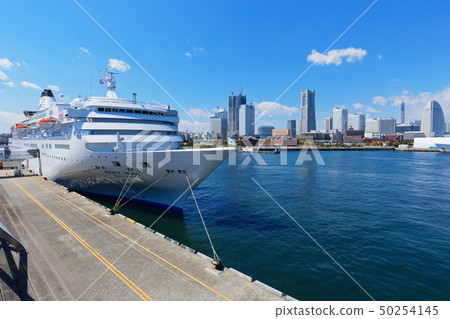 Yokohama Minato Mirai overlooking high-rise buildings from the large pier 50254145
