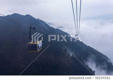 Electric cable car go to Fansipan mountain. 50254581