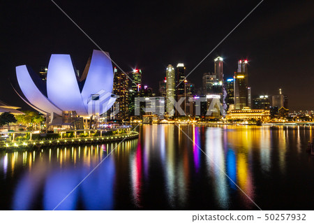 Singapore skyline cityscape with light around Singapore skyline cityscape with light around 50257932