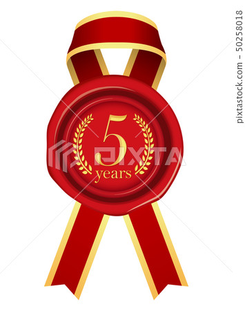 密封蠟,密封蠟和帶狀圖示/ 5週年(週年紀念日,週年紀念日) 密封蠟,密封蠟和帶狀圖示/ 5週年(週年紀念日,週年紀念日) 50258018