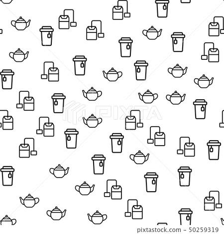 Product Of Natural Tea Seamless Pattern Vector Product Of Natural Tea Seamless Pattern Vector 50259319