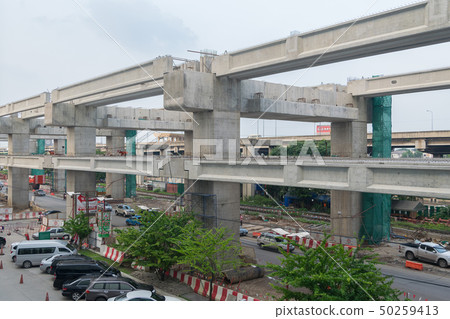 Construction site of sky train redline 50259413