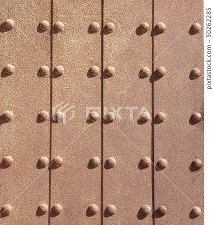 Rusty metal texture with rivets Rusty metal texture with rivets 50262285
