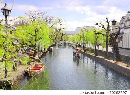 People in old-fashioned boat, Kurashiki city, People in old-fashioned boat, Kurashiki city, 50262297