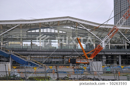 Tokyo cityscape in Japan See Takanawa Gateway Station under construction between Tamachi and Shinagawa Stations on Yamanote Line and Keihin Tohoku Line Tokyo cityscape in Japan See Takanawa Gateway Station under construction between Tamachi and Shinagawa Stations on Yamanote Line and Keihin Tohoku Line 50263593