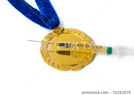 Gold medal and syringe 50263876