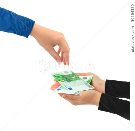 Hands giving money 50264320