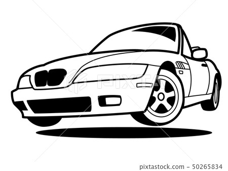 German open car jump coloring style car illustration German open car jump coloring style car illustration 50265834
