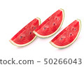 Watermelon slices Laid out as a pattern on a 50266043