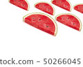 Watermelon slices Laid out as a pattern on a 50266045