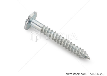 Steel screw isolated on white Steel screw isolated on white 50266350