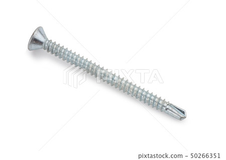 Steel screw isolated on white Steel screw isolated on white 50266351