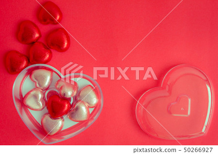 Red background with heart rests in the concept of Red background with heart rests in the concept of 50266927