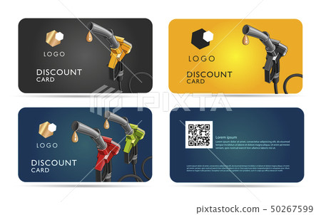 Set of card with fuelling nozzel, template layout Set of card with fuelling nozzel, template layout 50267599