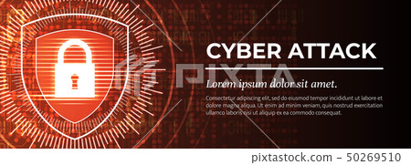 Cyber Attack. The Red Modern Digital Background. Vector. 50269510