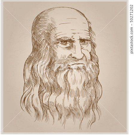 Hand drawn vector portrait on paper 50271202