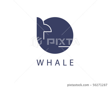 Whale vector icon. Ocean logo design element. - Stock Illustration ...