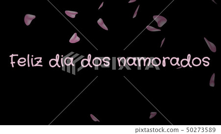 Feliz dia dos Namorados, Happy Valentine's day in portuguese language, greeting card 50273589