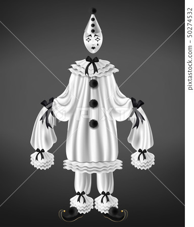 Sad harlequin costume 3d realistic vector Sad harlequin costume 3d realistic vector 50274532