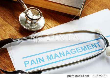 Pain management documents and stethoscope 50275338