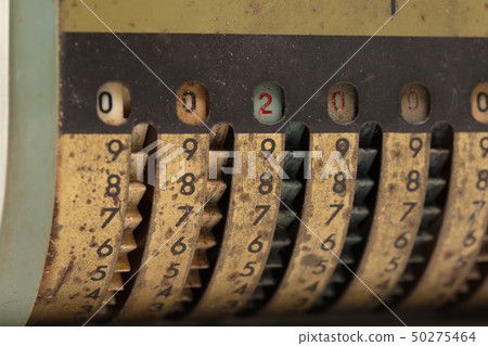 Vintage manual adding machine isolated - 200 50275464