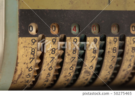 Vintage manual adding machine isolated - 400 Vintage manual adding machine isolated - 400 50275465