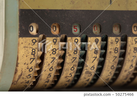 Vintage manual adding machine isolated - 500 Vintage manual adding machine isolated - 500 50275466