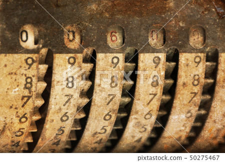 Vintage manual adding machine isolated - 600 Vintage manual adding machine isolated - 600 50275467