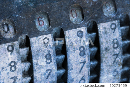 Vintage manual adding machine isolated - 600 Vintage manual adding machine isolated - 600 50275469