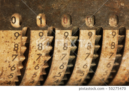 Vintage manual adding machine isolated - 1000 50275470