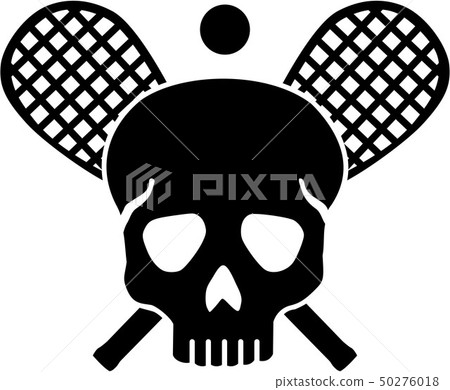 Skull with crossed squash rackets - Stock Illustration [50276018] - PIXTA