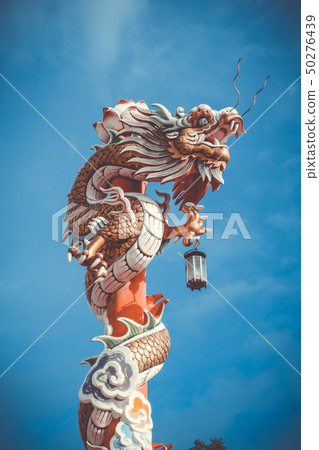 Dragon statue in Wat Phanan Choeng, Ayutthaya, 50276439