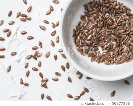 Flax seeds with copy space 50277896