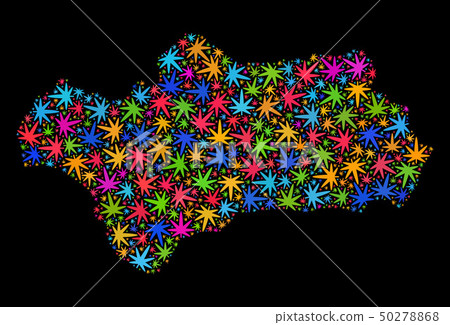 Mosaic Andalusia Province Map of Colorful Hemp Leaves Mosaic Andalusia Province Map of Colorful Hemp Leaves 50278868