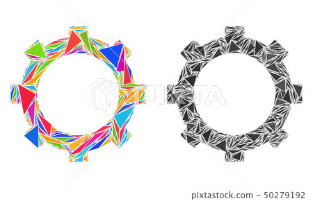 Triangle Cog Mosaic Icons - Stock Illustration [50279192] - PIXTA