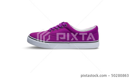 pink canvas shoes isolated on white background 50280863