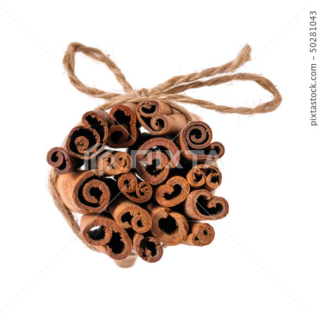 Cinnamon sticks isolated on white background,macro Cinnamon sticks isolated on white background,macro 50281043