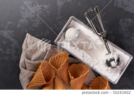 Spoon for ice cream takes a little out of 50281602