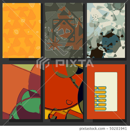 Set of dirty art urban poster cards backgrounds. 50281941