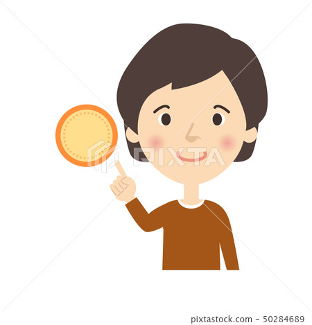 婦女：指向手檢查姿勢獎牌的媽媽 50284689