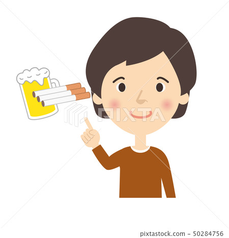 婦女：指向手檢查姿勢香菸酒精的媽媽 50284756