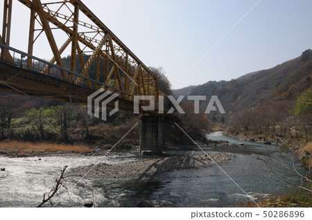 Iron bridge over the closed river Iron bridge over the closed river 50286896