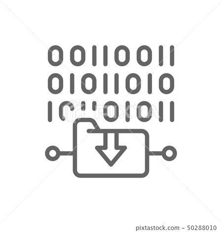 Folder coding, file upload line icon. 50288010