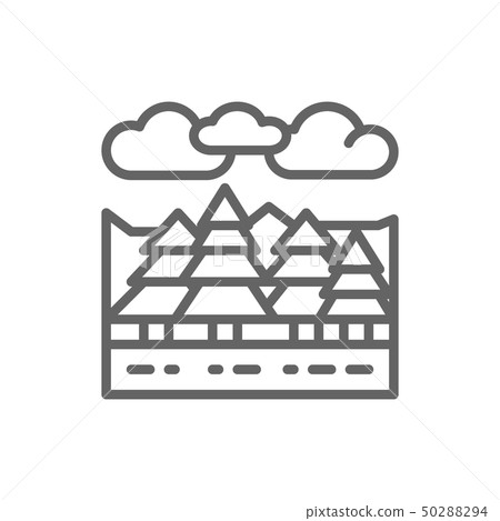 Forest and trees landscape line icon. 50288294