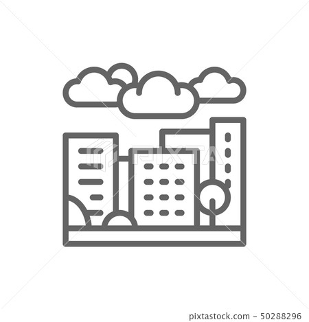 City, town and countryside landscape line icon. City, town and countryside landscape line icon. 50288296