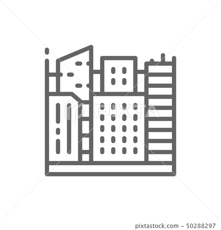 Big city, megapolis landscape line icon. Big city, megapolis landscape line icon. 50288297