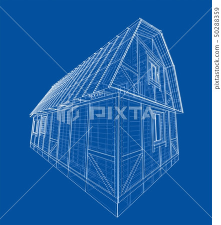 House sketch. Vector rendering of 3d House sketch. Vector rendering of 3d 50288359