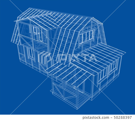 House sketch. Vector rendering of 3d 50288397