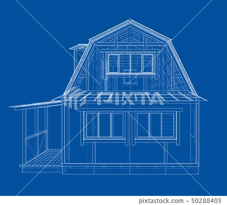 House sketch. Vector rendering of 3d House sketch. Vector rendering of 3d 50288405