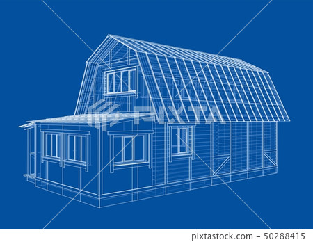 House sketch. Vector rendering of 3d House sketch. Vector rendering of 3d 50288415